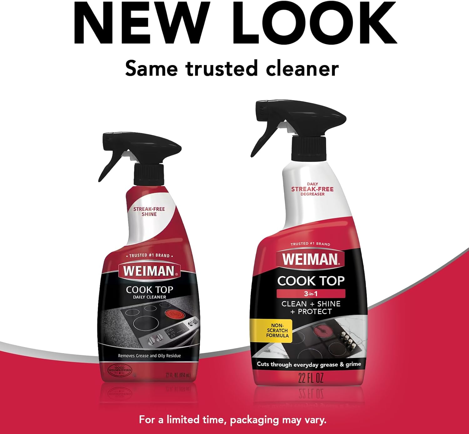 Weiman 2-Pack Glass Cooktop Spray & Microfiber Cloth – No-Rinse Degreaser for Open-Concept Office Kitchens and Co-Working Spaces