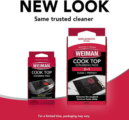 Weiman Cook Top Scrubbing Pads – Streak-Free Polish Pads for a Polished Kitchen Aesthetic