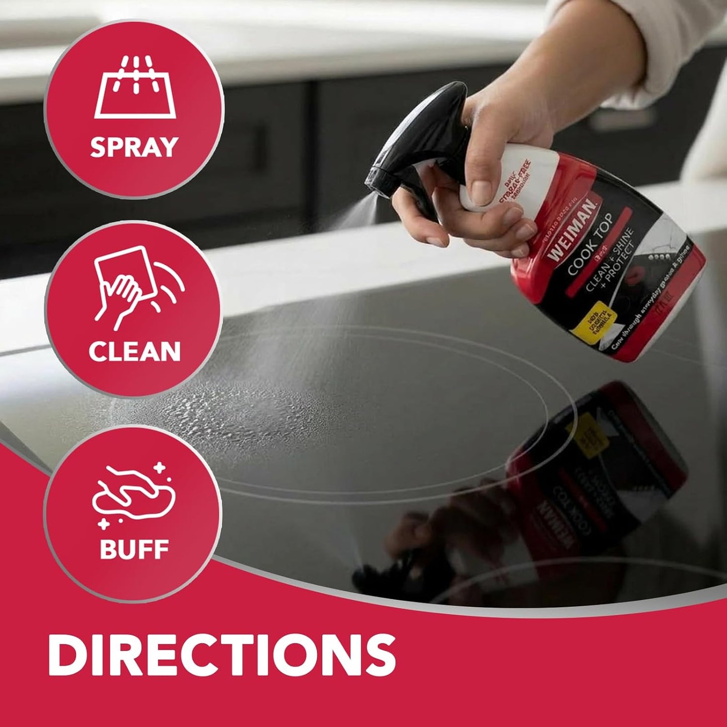 Weiman Cooktop Cleaner Set with Microfiber Towel – Practical Mother's Day Gift for the Woman Who Loves a Spotless Kitchen