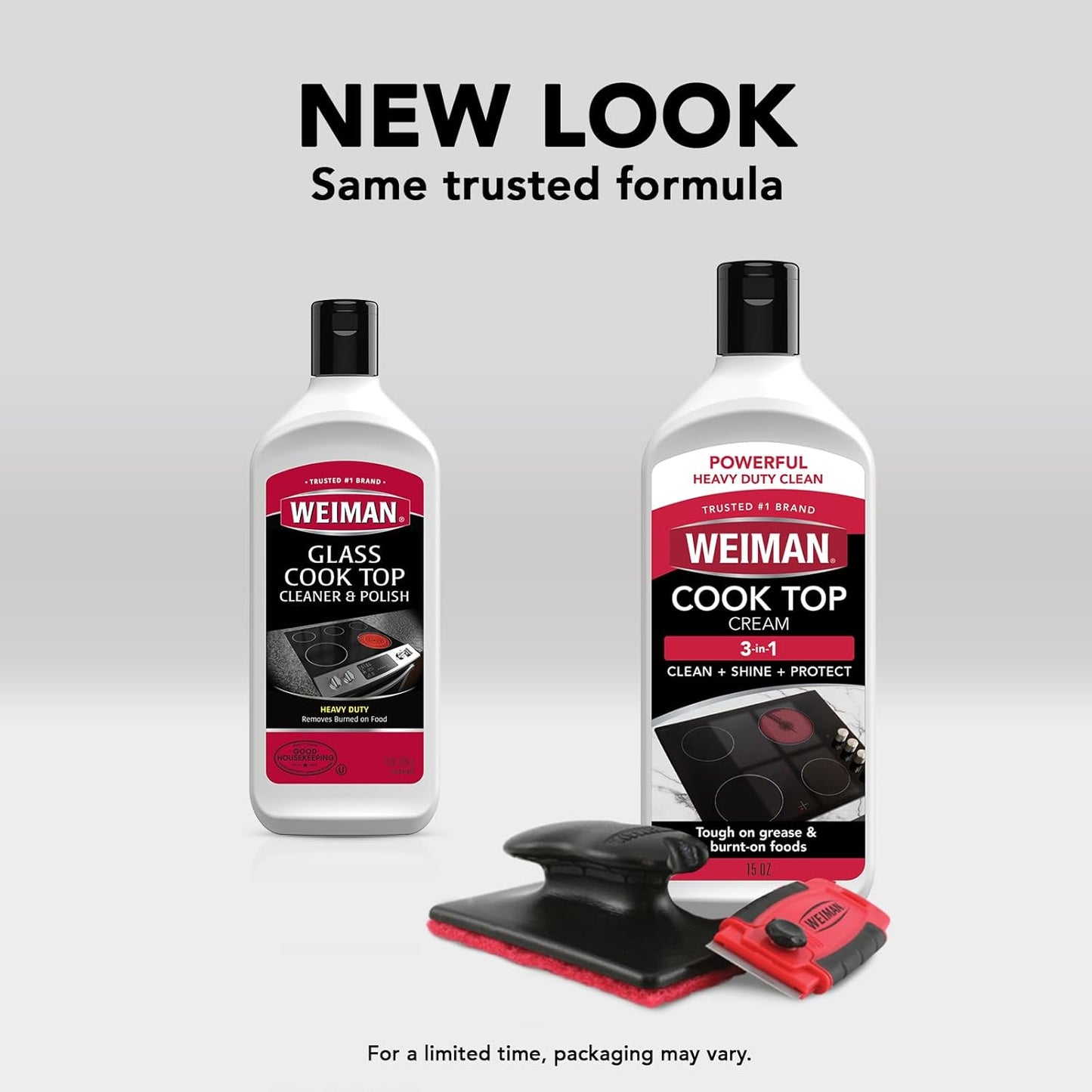 Weiman Glass & Ceramic Cooktop Kit – Worry-Free Cleaning for Family Kitchens, Includes Razor Scraper