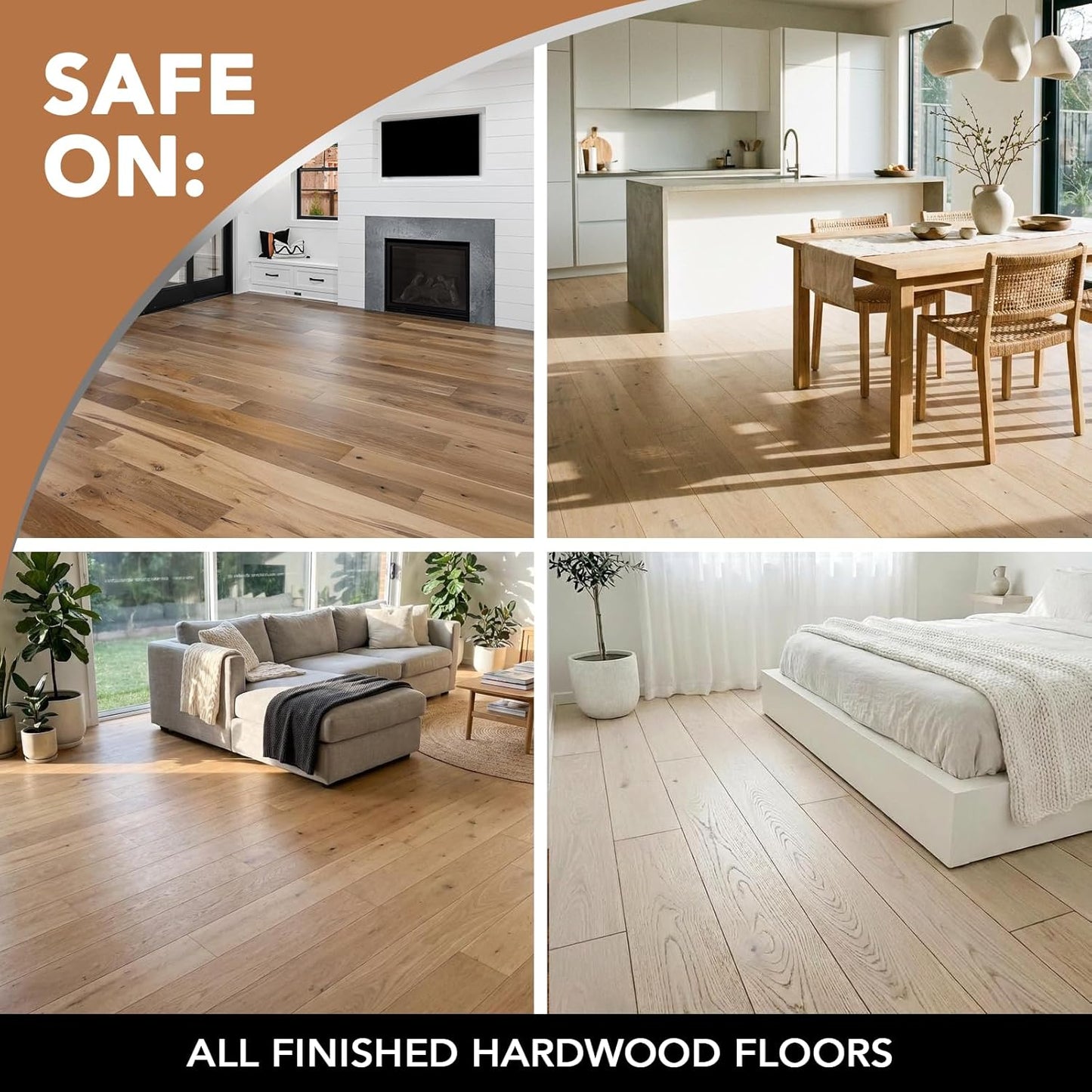 Weiman Hardwood Floor Polish and Restorer 32 Oz 3-Piece Set - Practical Gift for New Homeowners, Polishes and Protects Wood
