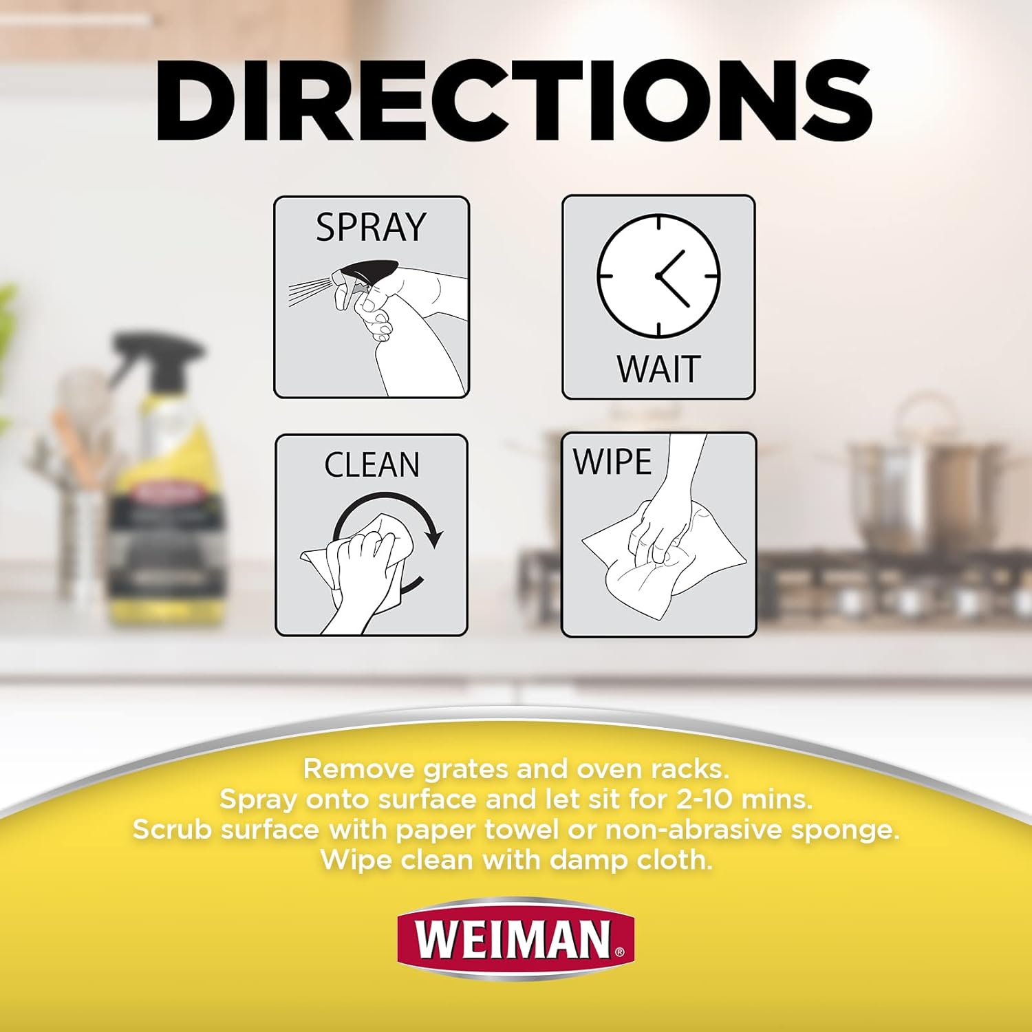 Weiman Heavy Duty Stove and Oven Cleaner and Degreaser for Camping Trips, Tailgating, and Patio Grilling, Heavy Duty Foam 24 Oz 2-Pack
