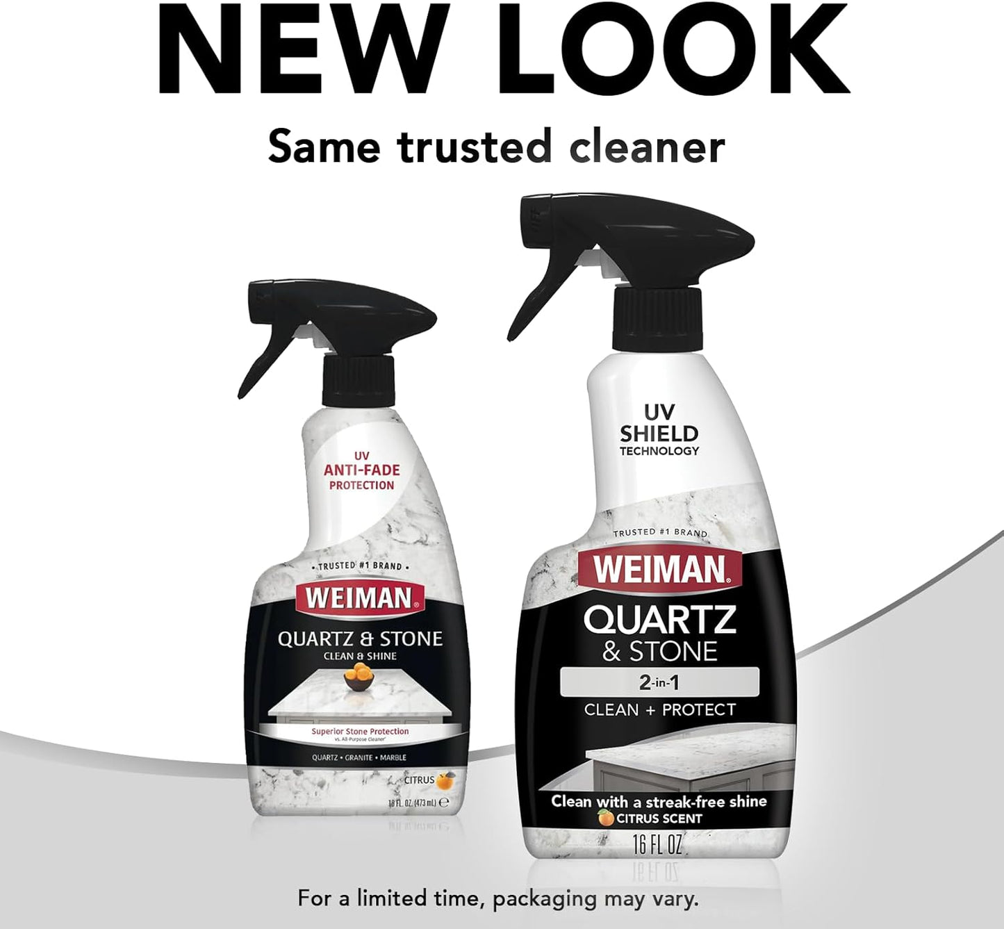 Weiman Quartz Countertop Cleaner and Polish for Modern Kitchen Countertops, Residue-Free Citrus Polish with UV Defense