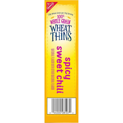 Wheat Thins Spicy Sweet Chili Crackers – No Artificial Flavors Snack Swap for Health-Conscious Home Office Breaks, 8.5 oz