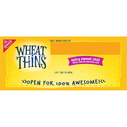 Wheat Thins Spicy Sweet Chili Crackers – No Artificial Flavors Snack Swap for Health-Conscious Home Office Breaks, 8.5 oz