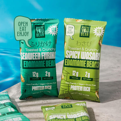Where You Bean Dry-Roasted Edamame Beans – Portable Vegan Protein for Commute Bags and Mid-Morning Work Snacks
