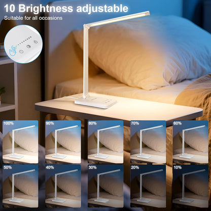 White crown Folding Dimmable Table Lamp – Modern Accent Light for Living Room Hobby and Reading Nooks