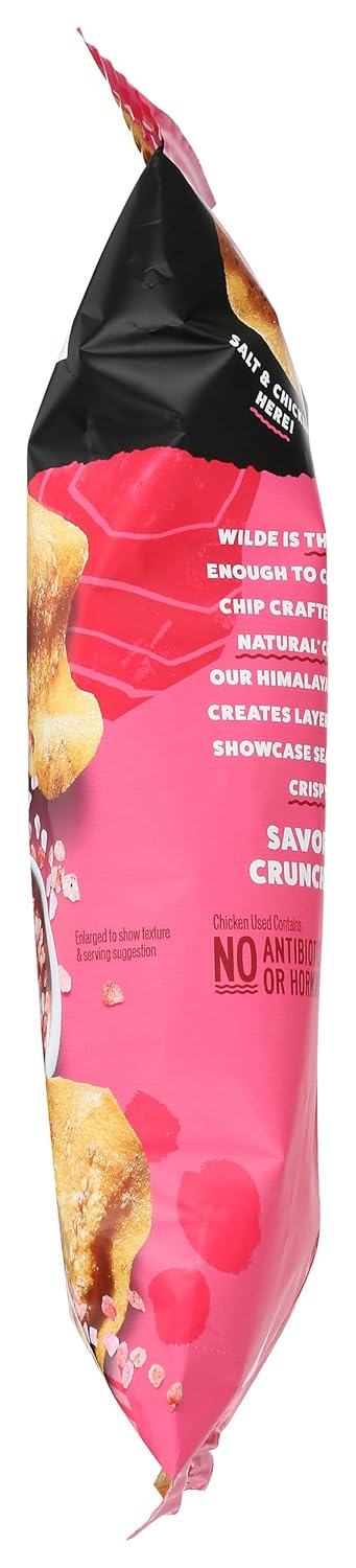 WILDE BRANDS Himalayan Pink Salt Chicken Chips – Durable No-Refrigeration Snack for Car and Backcountry, 2.25 oz Pouch