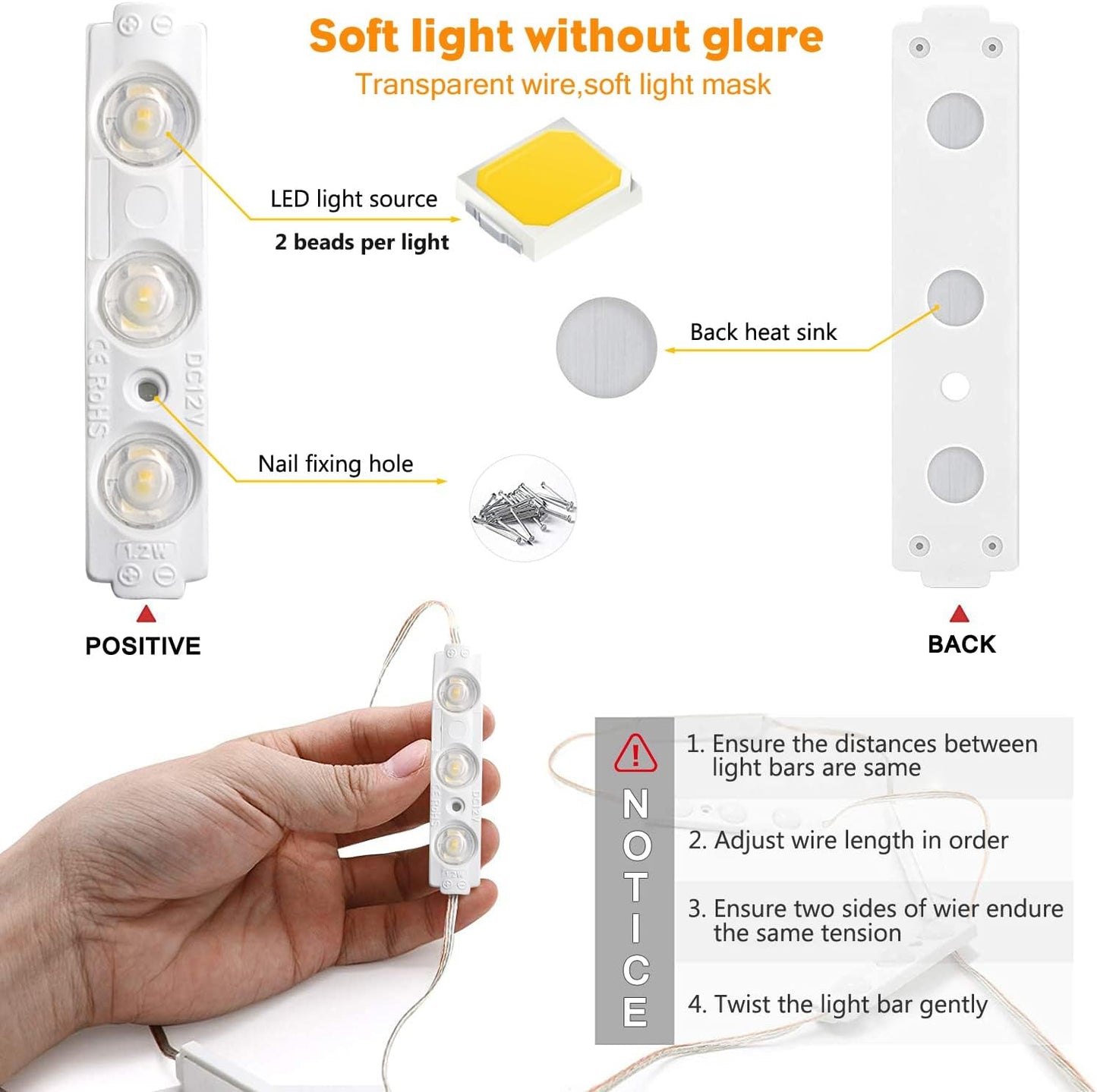 Winees Adjustable Mirror Lights – Flicker Free Lighting for Mindful Evening Beauty Routines
