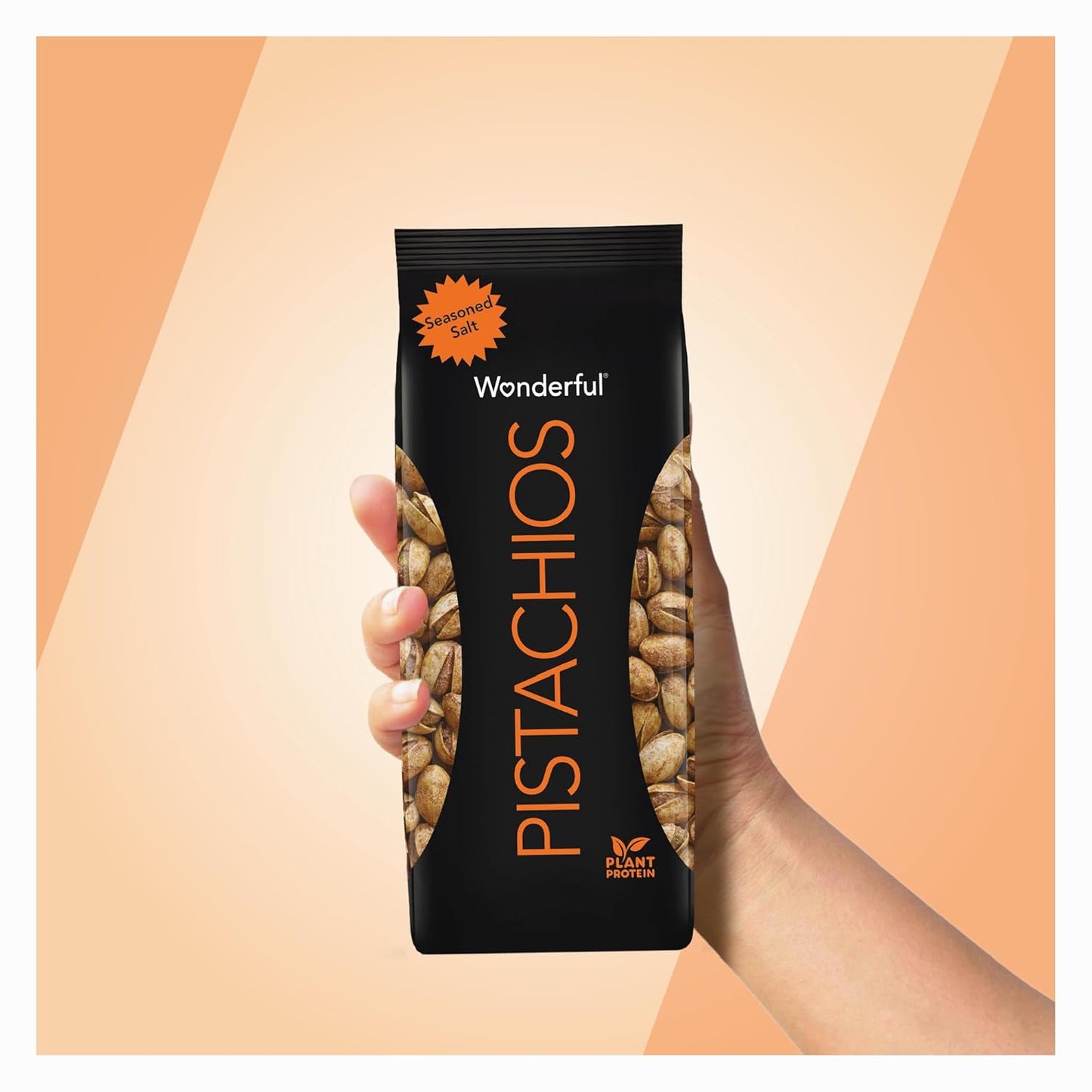 Wonderful Pistachios In Shell Seasoned Salt – Crowd-Pleasing Outdoor Snack for Game Nights and Backyard Parties, 14 oz Resealable Bag