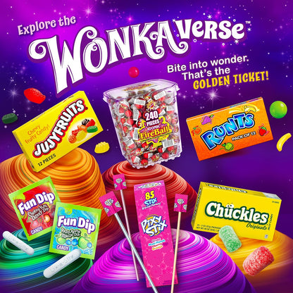 Wonka Jujyfruits Classic Chewy Gummy Candy, 12oz Shareable Assorted Bag for Birthday Party Favors and Lunches