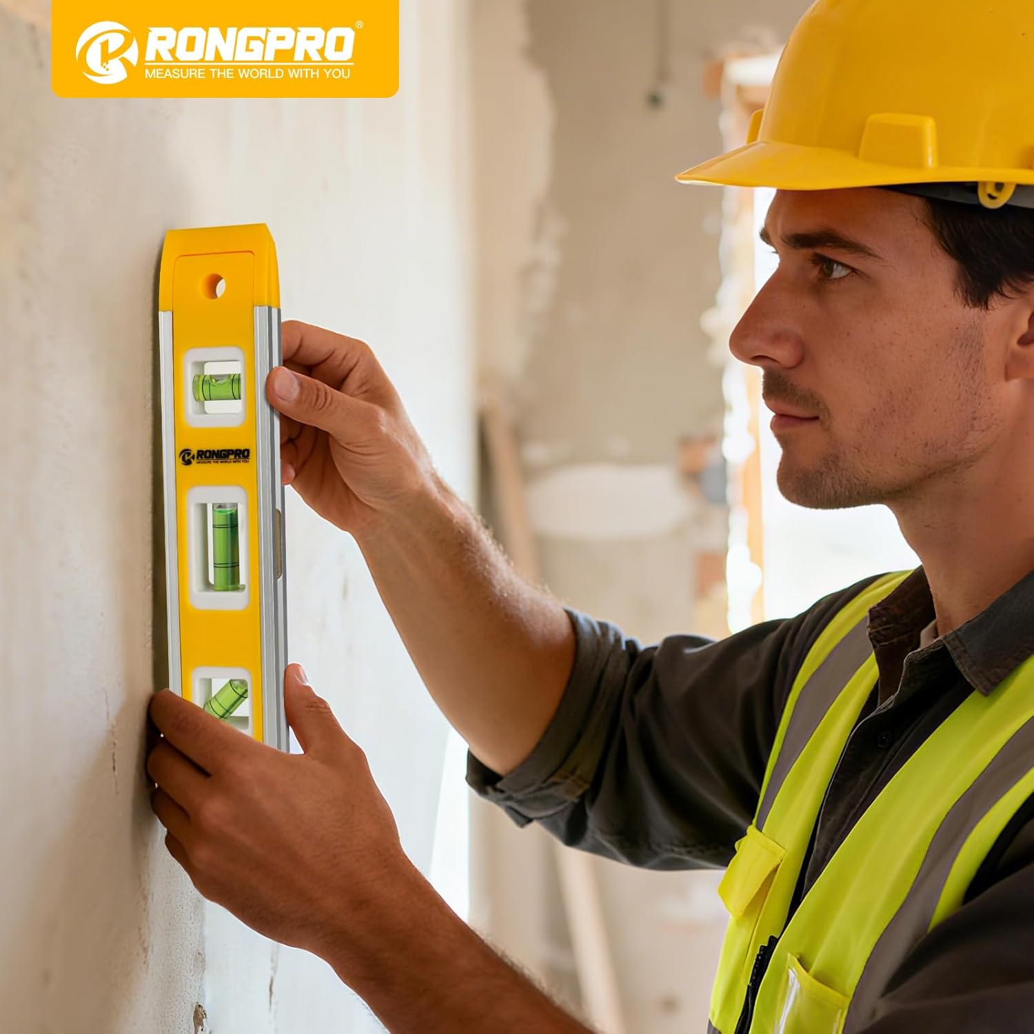 WORKPRO Lightweight 9 in Bubble Level – Drop-Resistant ABS and Aluminum Body for Safe Use on Elevated Scaffolding