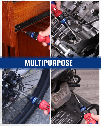 WORKPRO Quick-Load Multi-Bit Screwdriver – Service Vehicle Companion for HVAC and Maintenance Techs