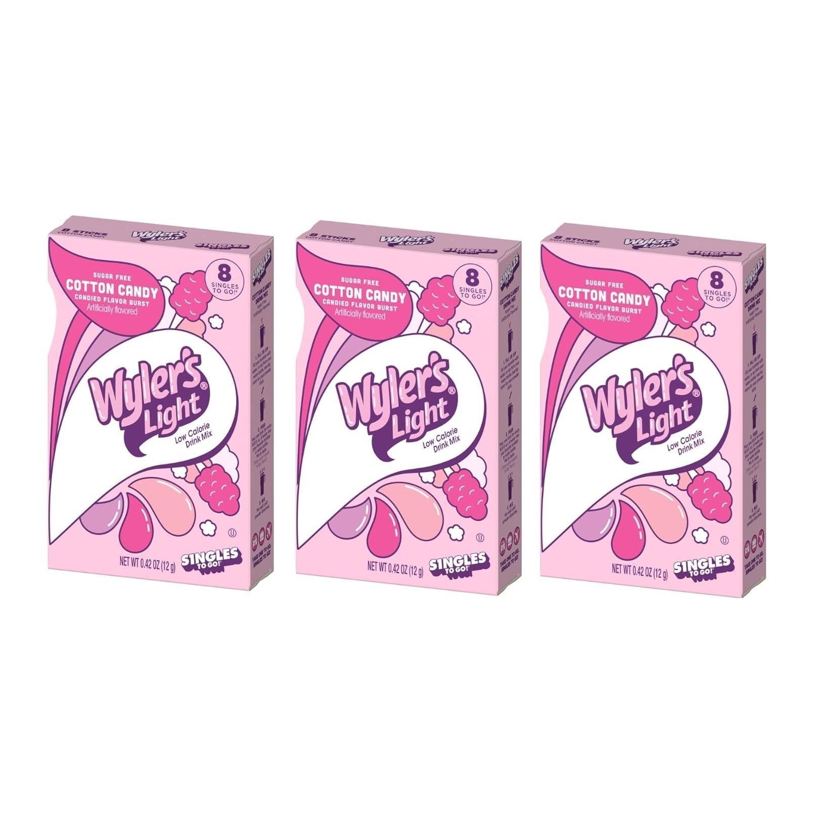 Wyler's Light Cotton Candy Powder Mix - Low Calorie Water Enhancer for Weight Management and Healthy Lifestyle Goals