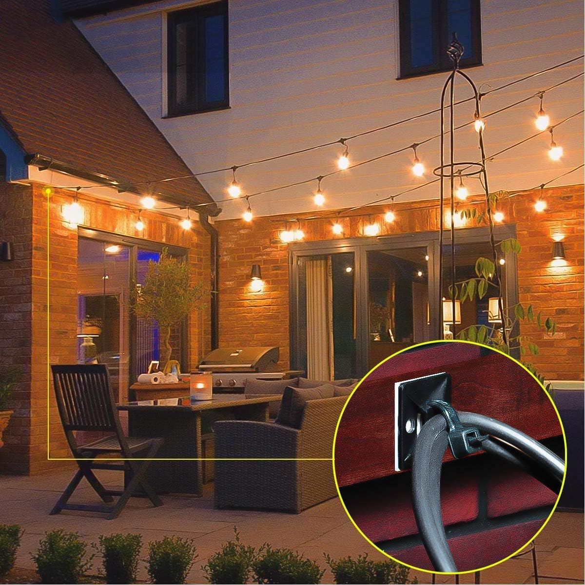 XHF PA66 Nylon Zip Tie Anchors – Garden, Patio and Pergola Lighting Management for Permanent Outdoor Displays