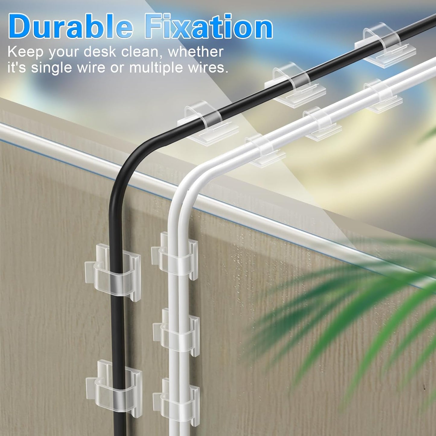 XHF Renter-Safe Cable Clips for Apartment Walls, Damage-Free Adhesive Wire Holders for Family Homes