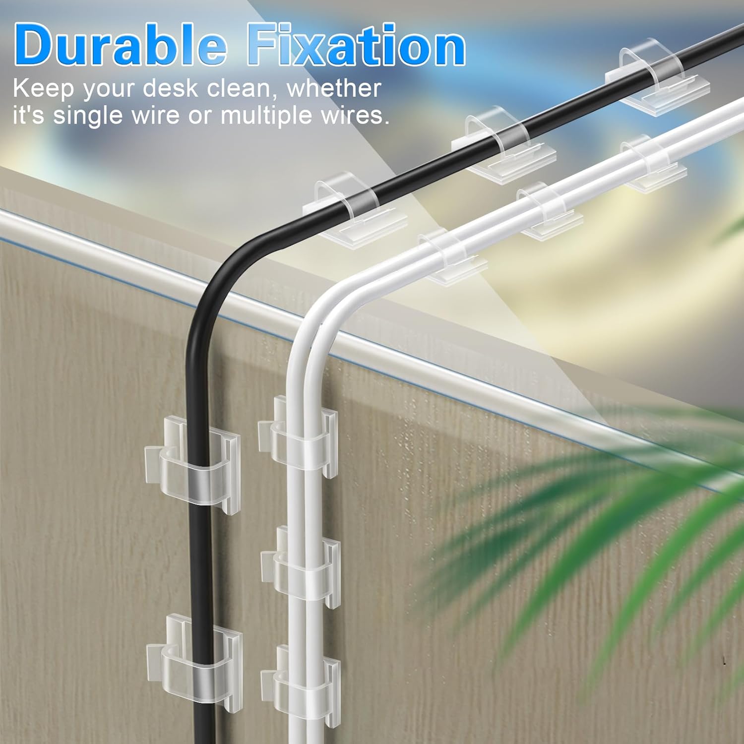 XHF Renter-Safe Cable Clips for Apartment Walls, Damage-Free Adhesive Wire Holders for Family Homes