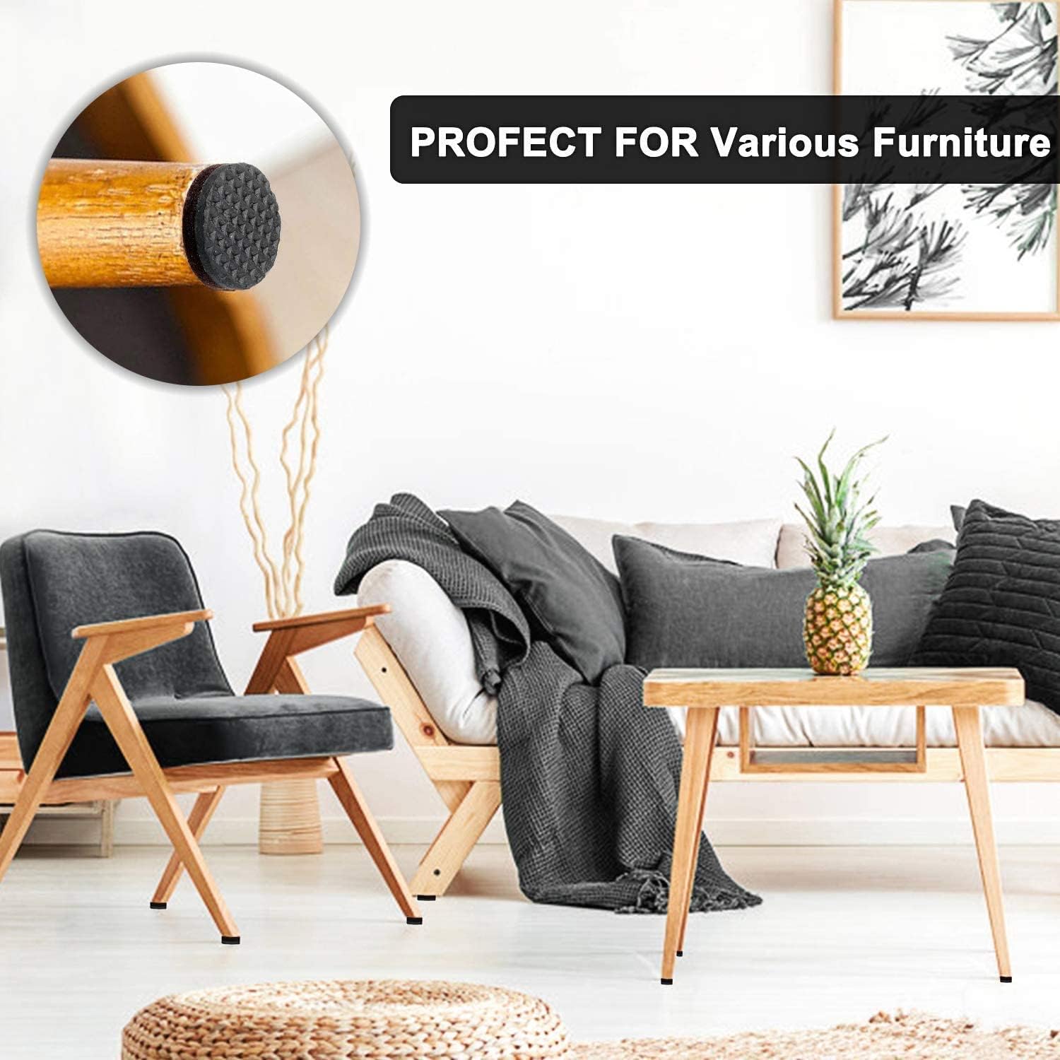 Yelanon Furniture Feet Pads – Pet and Kid Friendly Furniture Stoppers to Prevent Sliding Injuries