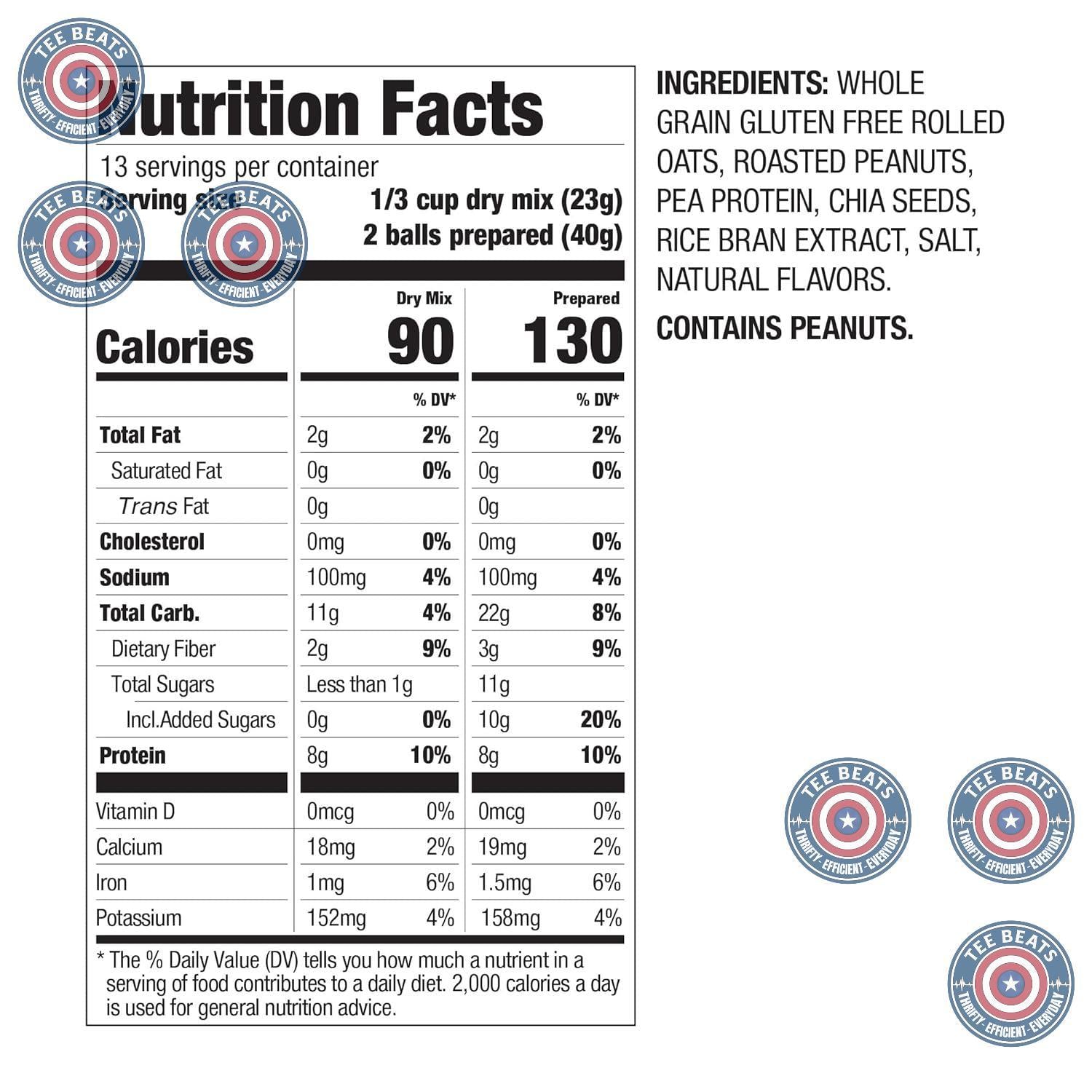 yields 26 protein balls per 10.58 oz bag
