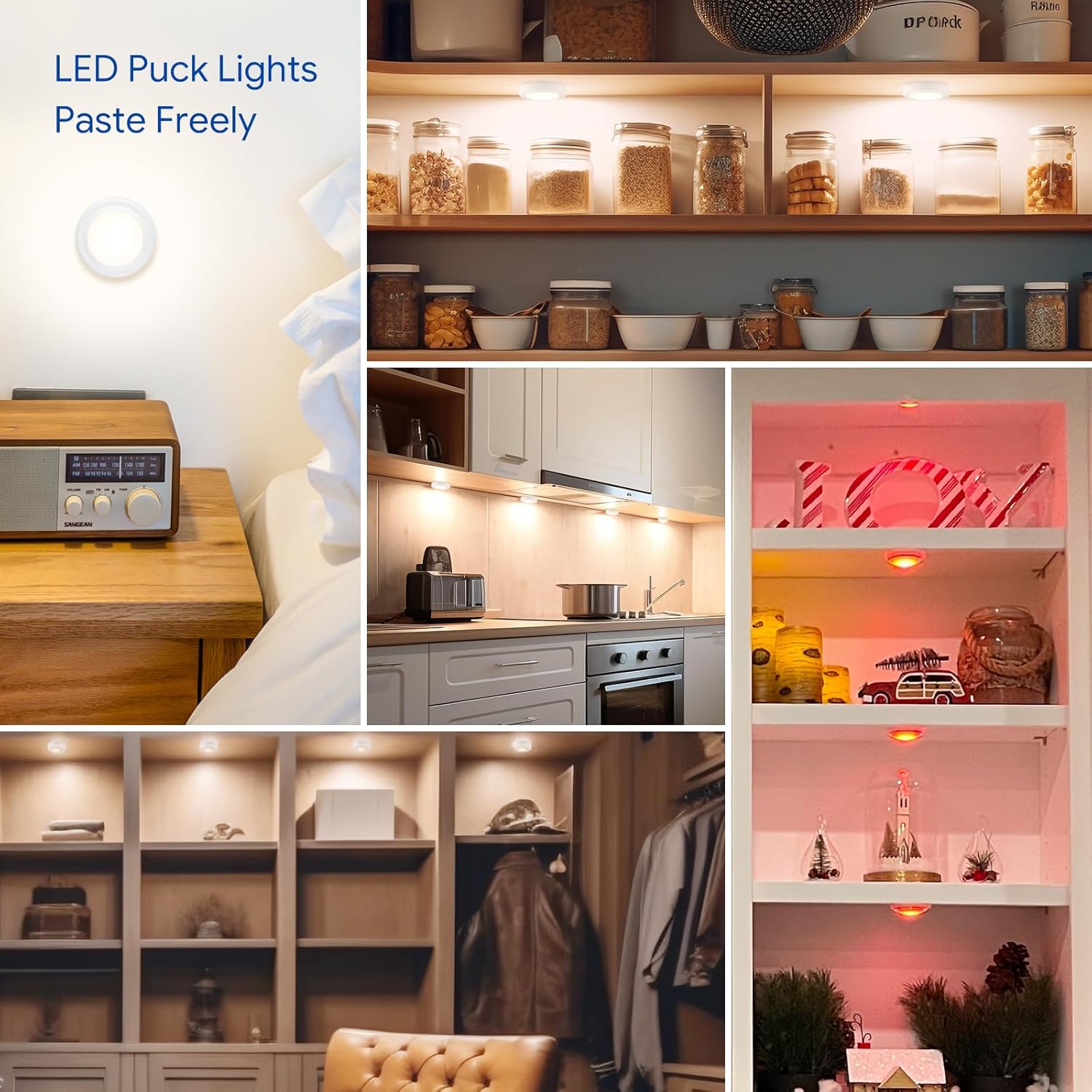 Yiliaw Wireless Puck Lights – Birthday Gift for Mom and Women, Decorative Bedroom and Closet Lighting with Timer
