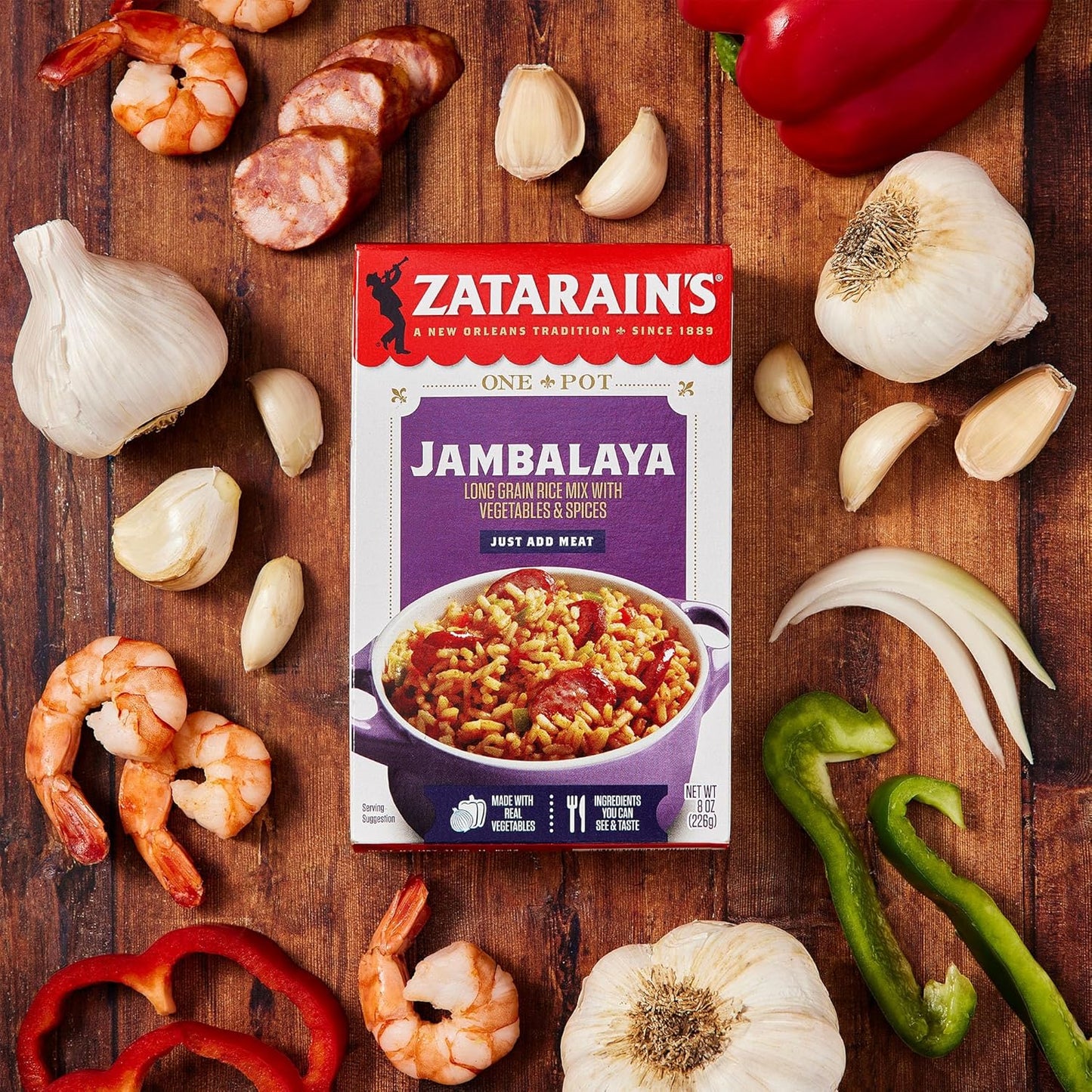Zatarain's Jambalaya 8 oz Box – Pantry Friendly Dinner Solution for College Students and Young Adults
