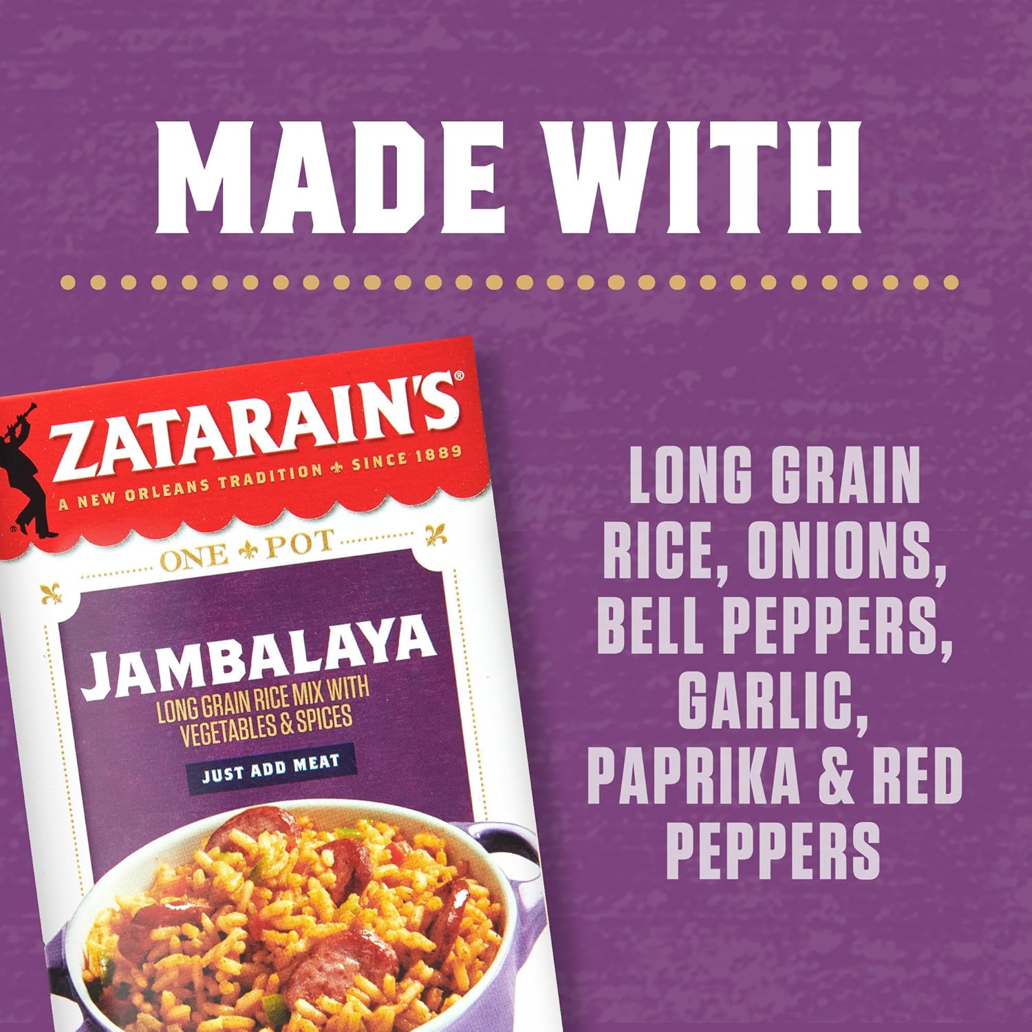 Zatarain's Jambalaya 8 oz Box – Pantry Friendly Dinner Solution for College Students and Young Adults