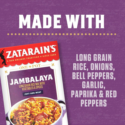 Zatarain's Jambalaya 8 oz Box – Pantry Friendly Dinner Solution for College Students and Young Adults
