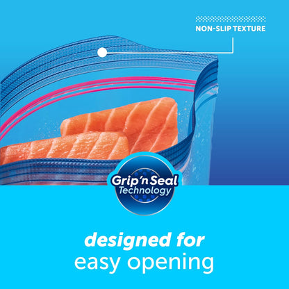 Ziploc Grip 'n Seal Pint Storage Bags, Freezer Burn Prevention for Mindful Whole-Food Meal Prep, 12 Count