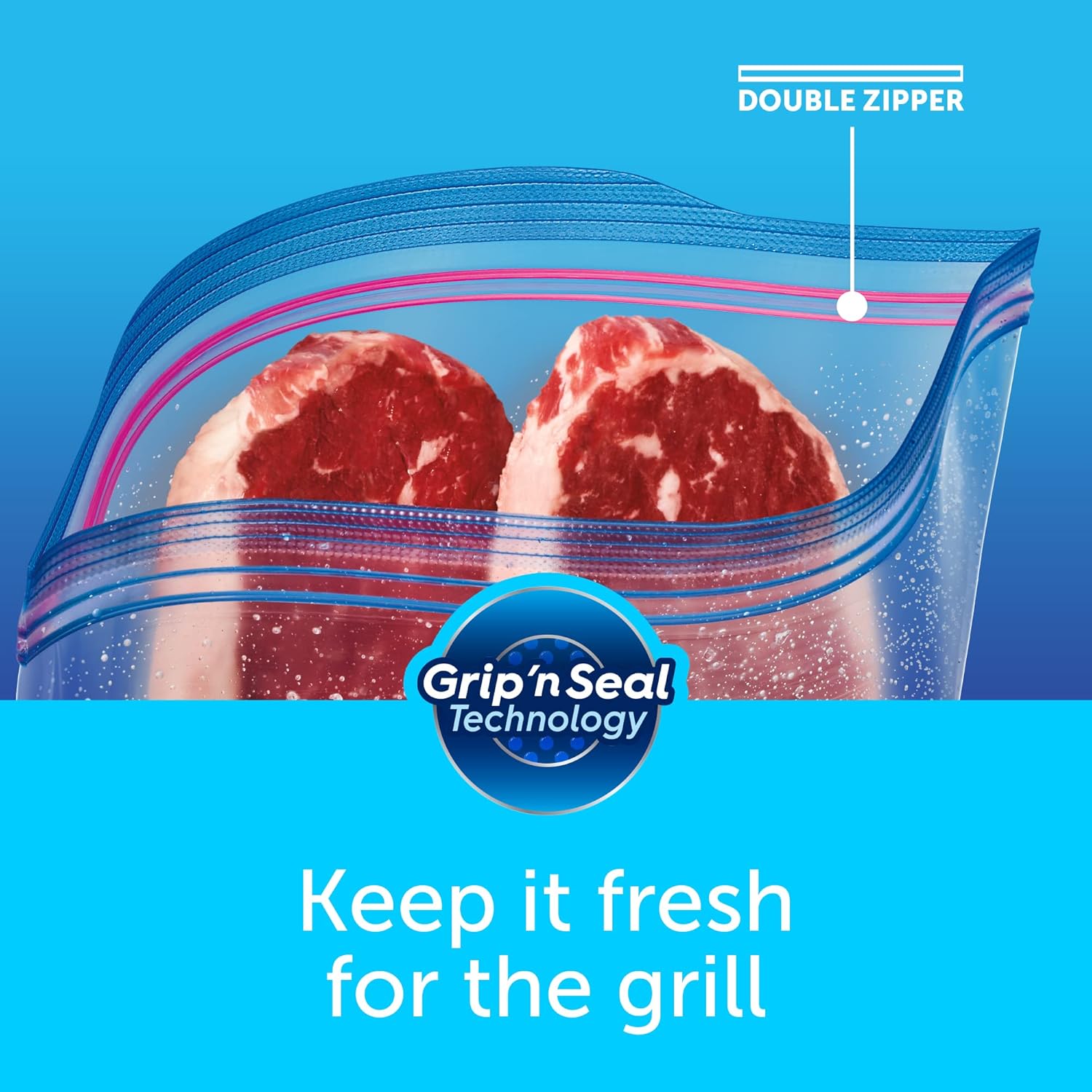 Ziploc Grip 'n Seal Pint Storage Bags, Freezer Burn Prevention for Mindful Whole-Food Meal Prep, 12 Count