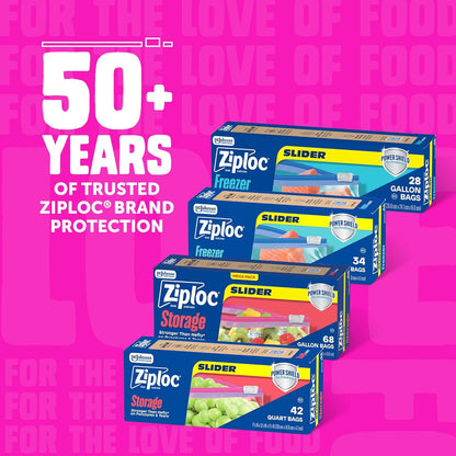 Ziploc Power Shield Gallon Bags – Phthalate-Free Reusable Storage for Freezer Meal Prep