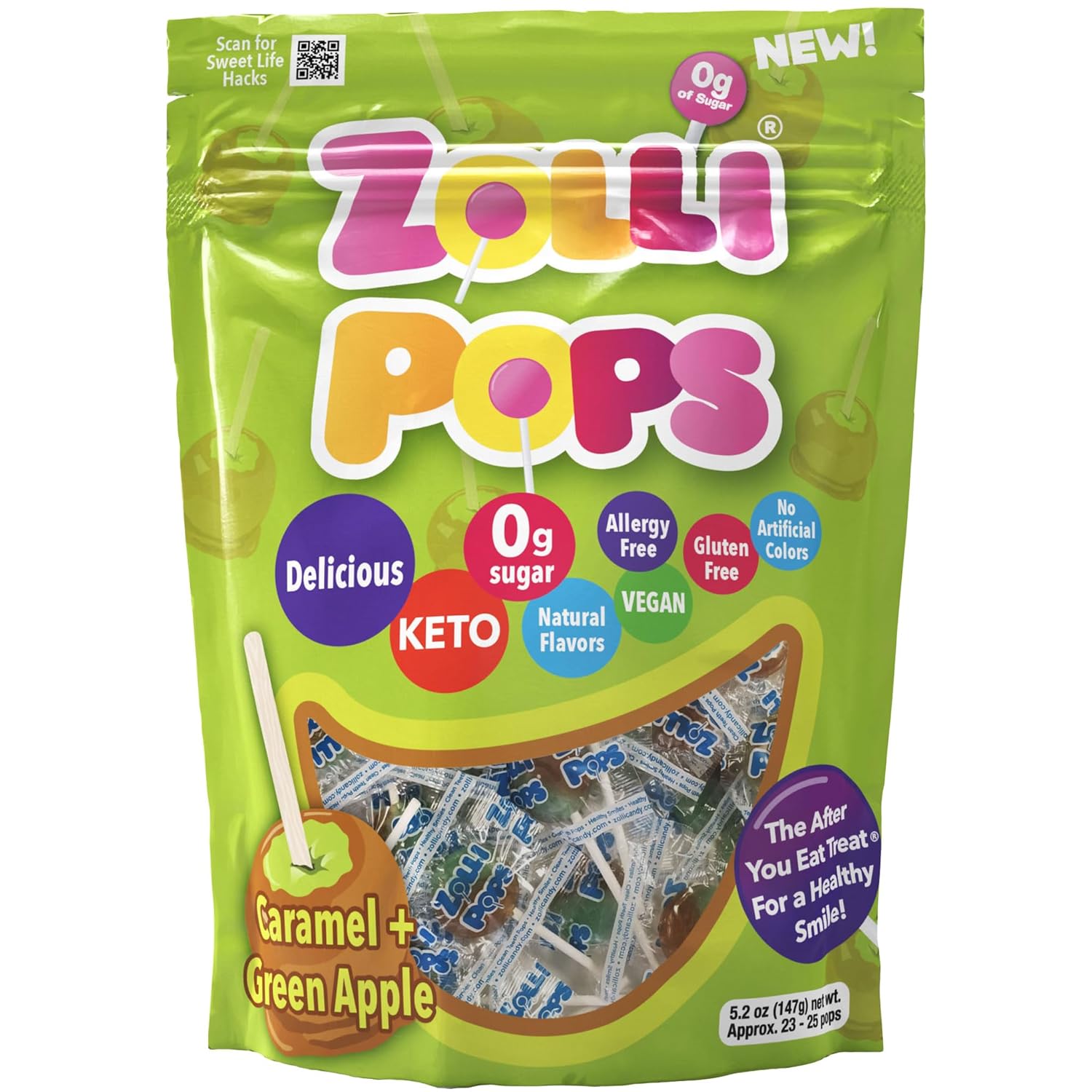 Zollipops Clean Label Hard Candy for Wellness Routines – No Maltitol, No Artificial Dyes Fruit Lollipops