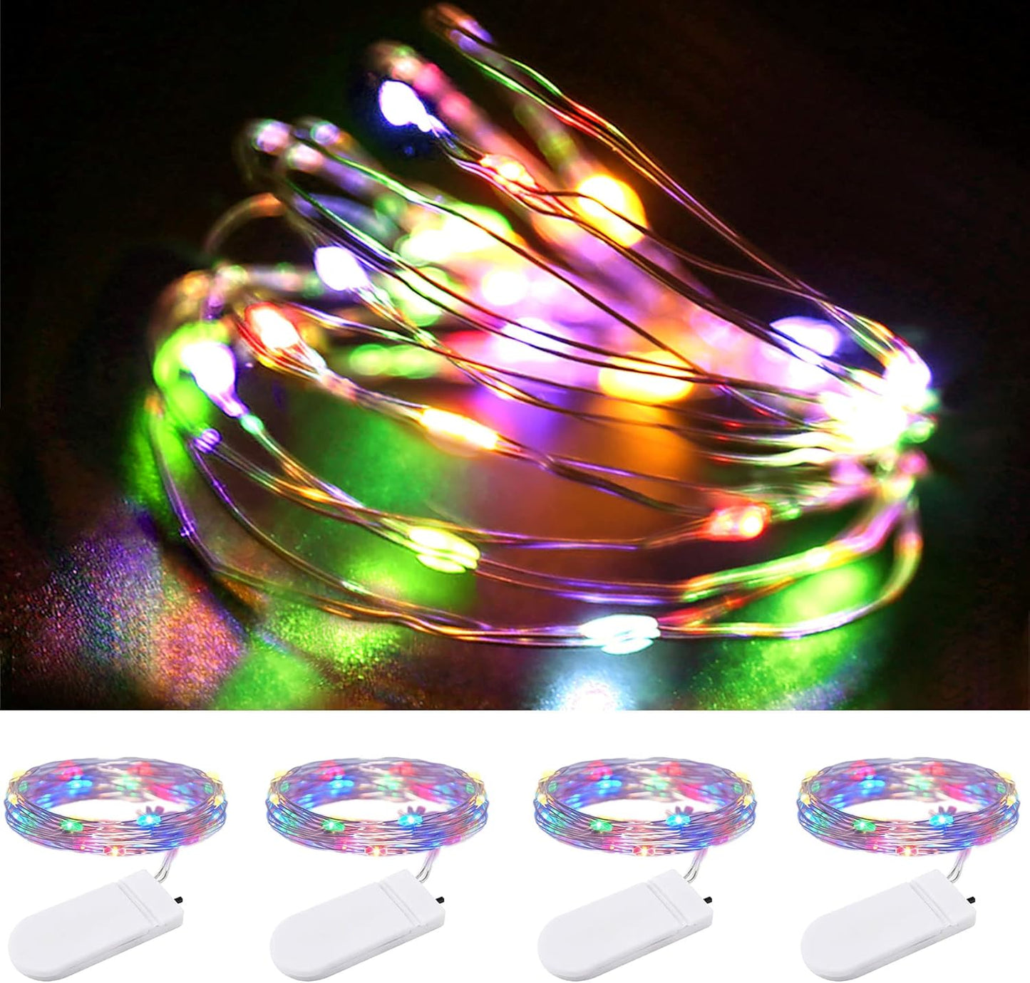ZPH Mini LED String Lights Waterproof – Camping Lantern and Outdoor Dining Decor, Portable 4 Pack